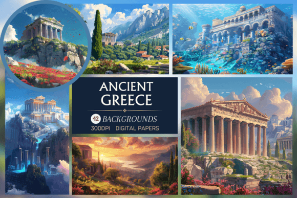 Ancient Greece Landscapes - Backgrounds for Creative Projects