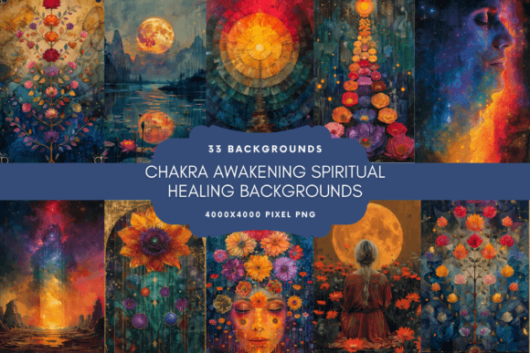 Chakra Spiritual Healing Backgrounds: Vibrant Design Assets