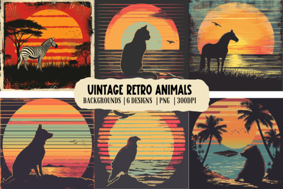 Charming Vintage Retro Animal Backgrounds for Crafts