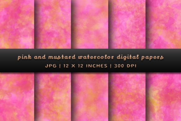 Elegant Pink and Mustard Watercolor Backgrounds for Your Projects