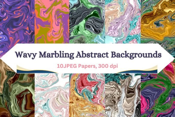 Elevate Your Brand with Wavy Marble Flow Abstract Backgrounds