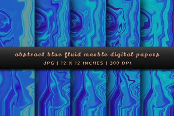 Elevate Your Projects with Abstract Blue Fluid Marble Backgrounds