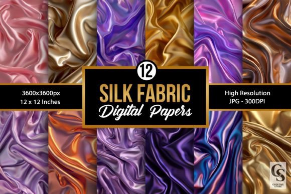 Elevate Your Projects with Silk Fabric Digital Paper Backgrounds