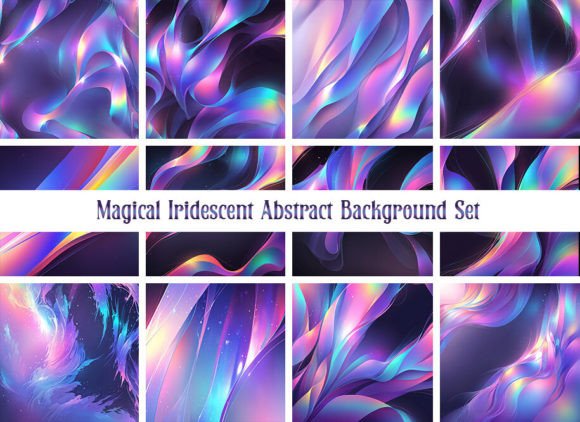 Magical Iridescent Abstract Backgrounds: Instant Design Impact