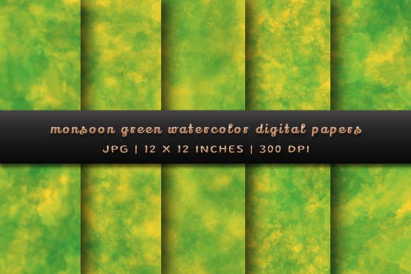 Monsoon Green Watercolor Backgrounds: A Fresh Digital Palette