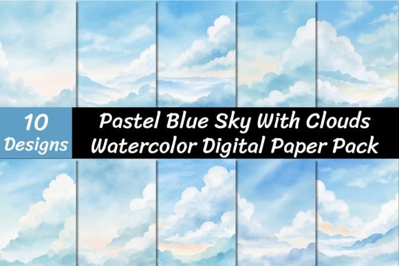 Sky with Clouds Watercolor Backgrounds: A Designer's Dream