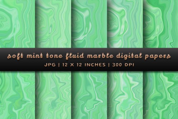 Soft Mint Tone Fluid Marble Backgrounds