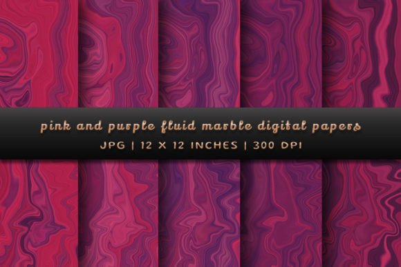 Stunning Pink and Purple Fluid Marble Backgrounds