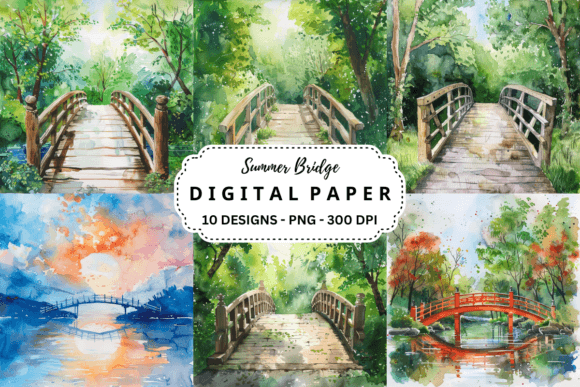 Summer Bridge Backgrounds: Vibrant Assets for Modern Design