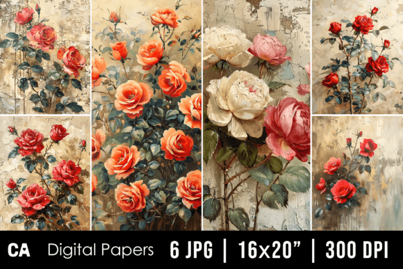 Timeless Elegance: Vintage Rose Journal Pages Backgrounds