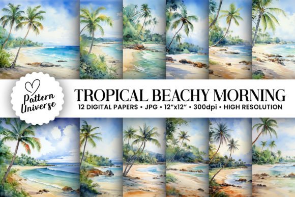 Tropical Morning Beach Backgrounds: Your Design Escape