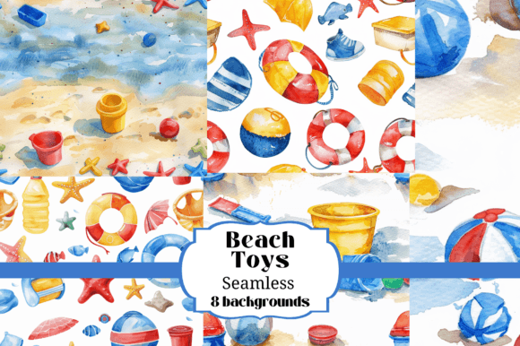Unleashing Summer Creativity: 8 Seamless Beach Toys Backgrounds