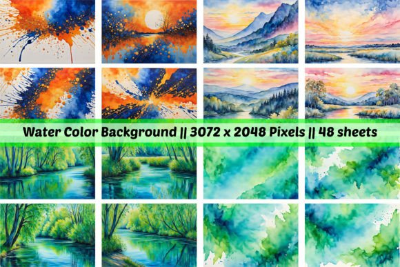 Unlocking Creativity: The Set of Watercolor Backgrounds 48 Sheets