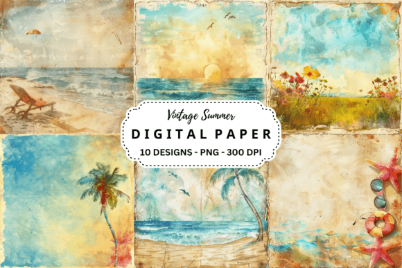 Vintage Summer Watercolor Backgrounds: A Creative Toolkit